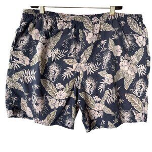 Burma Bibas Swim Trunks Size XL Men's Tropical Floral Print Lined Pockets